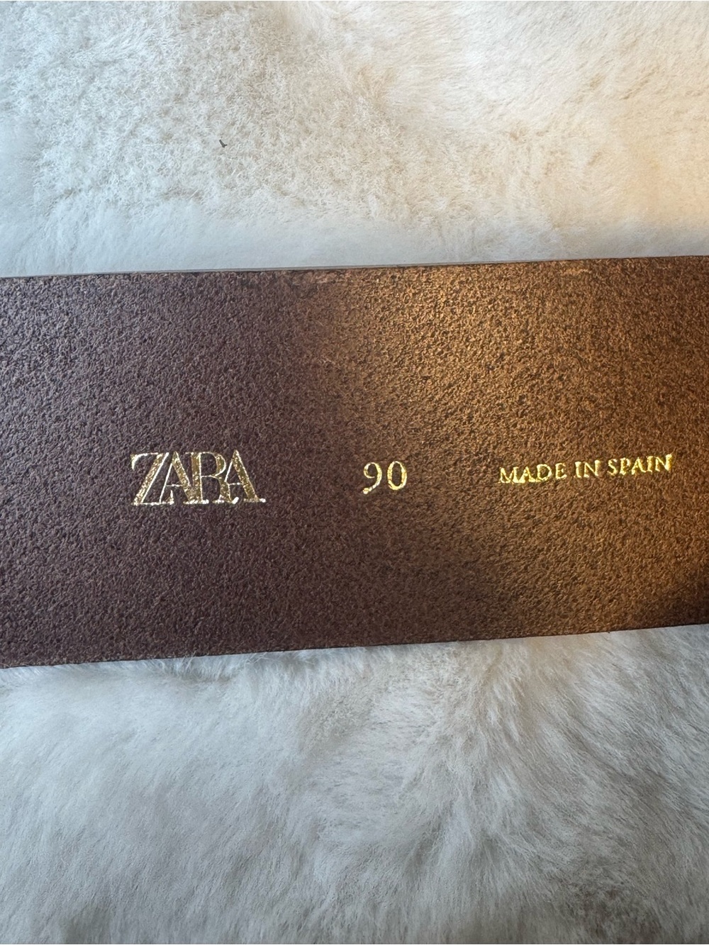 Zara Brown Leather Women’s Belt with Dark Metal Buckle Size 34 - Picture 5 of 6